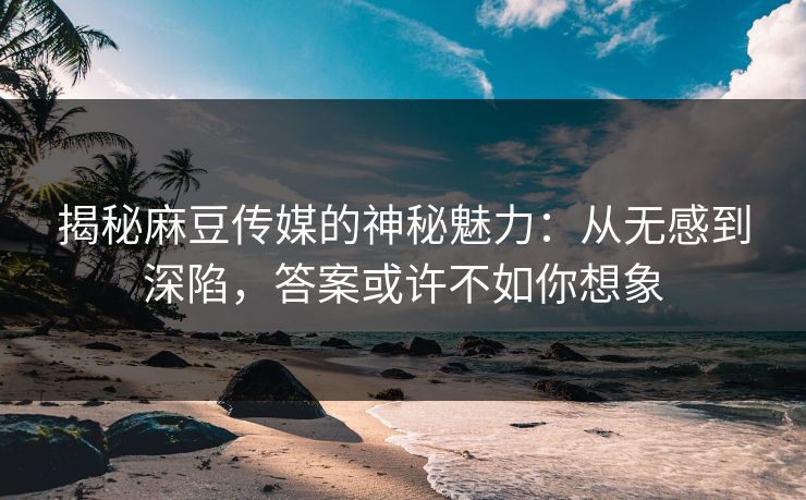 揭秘麻豆传媒的神秘魅力：从无感到深陷，答案或许不如你想象