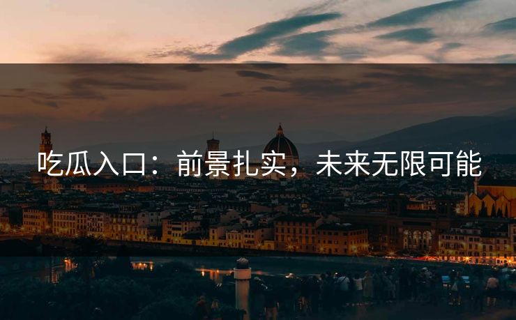 吃瓜入口：前景扎实，未来无限可能